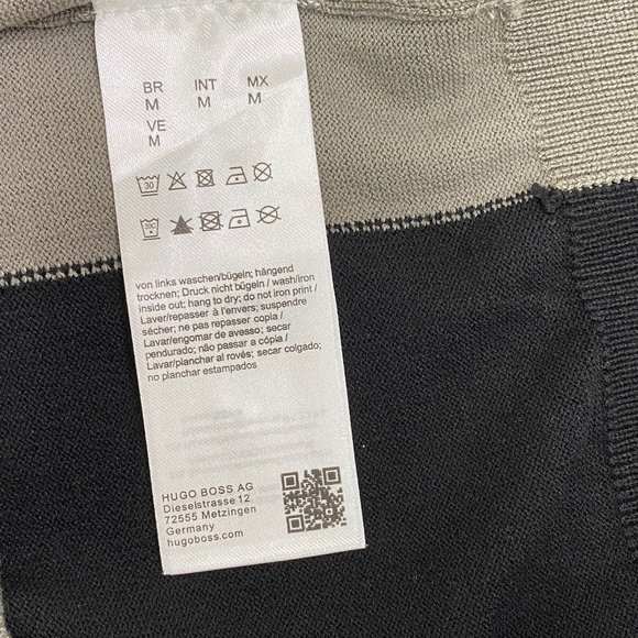 NWT Hugo Boss Men's Color Blocked Cotton Blend Sweater Striped Logo Black S-XXL - Picture 4 of 5